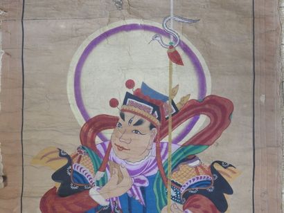 CHINE
Le guerrier aux trois yeux
Gouache...