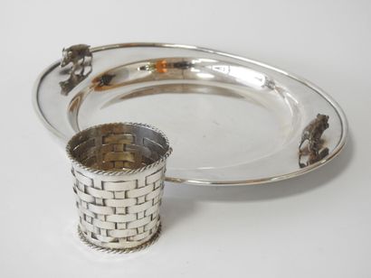 Christian DIOR 
Set comprising a silver-plated...