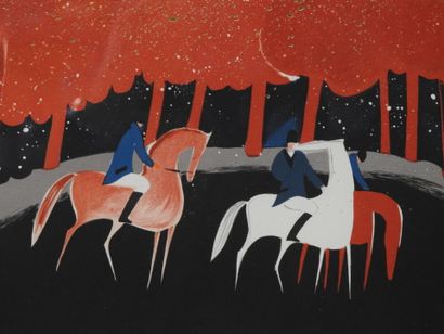 Serge LASSUS (né en 1933)
Cavaliers en forêt
Lithographie...