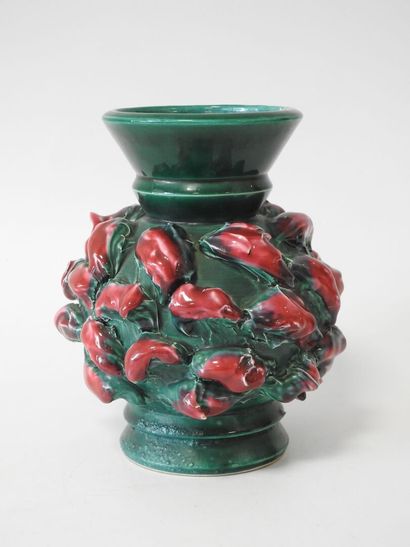 SCHNEIDER
Vase en faïence à col évasé, couverte...
