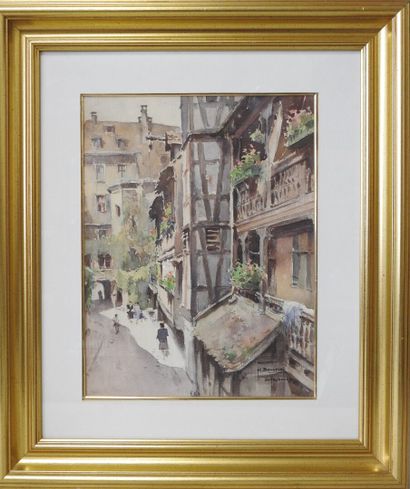 Henri BOUVRIE (1896-1973)
Le vieux Strasbourg
Aquarelle,...