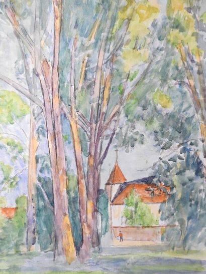 Louise CLAEYSEN (1903-1997)
L'Eglise.
Aquarelle....