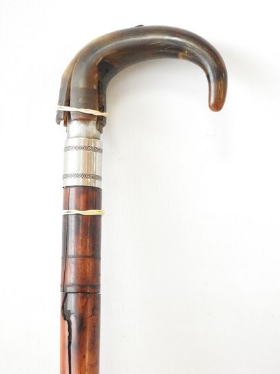 Canne fusil en placage d'acajou, gachette...