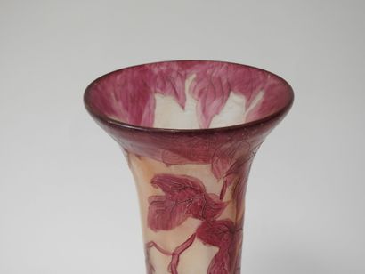 LEGRAS
Double acid-etched glass flared neck...