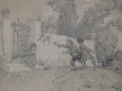 V. QUENESCOURT - XIXeme
Jeux d'enfants.
Graphite....