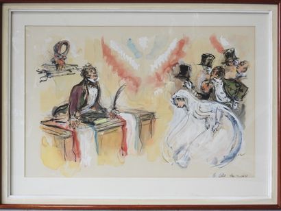 Émilien DUFOUR (1896-1975)
The Mayor's party
Watercolor...