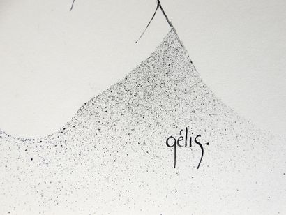 Daniel GELIS (né en 1942)
Nu féminin allongé
Plume...