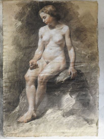 Louis HERSENT (1777-1860)
Set of 4 nude studies
Charcoal,...