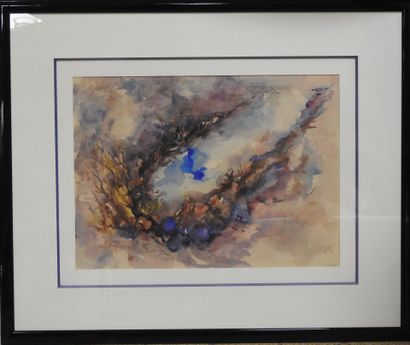 École FRANCAISE - XXeme
Le chemin creux.
Aquarelle....