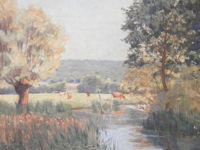 DOMBASLE - Fin XIXeme
Bords de rivière.
Huile...
