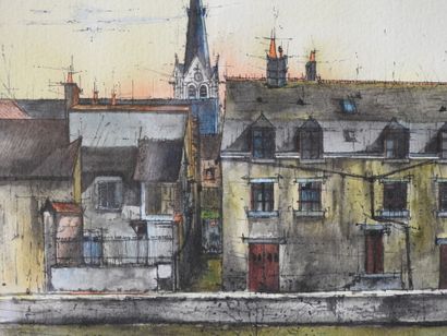 Patrick SUBIAS (né en 1951)
Vue de Montargis
Aquarelle,...