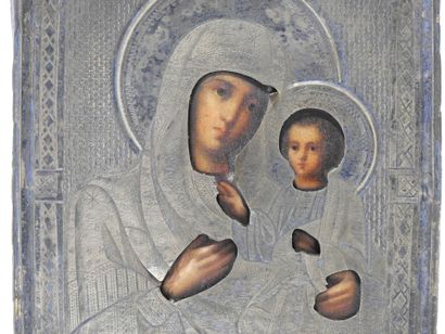 ICONE de la Vierge Hodigitria. Tempera sur...