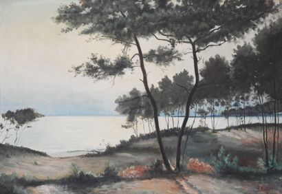 A. KLAM - XXeme
Bord de plage
Huile sur toile
Signée...