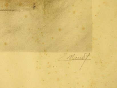 E. NAUDY (1866-1944)
Female nude with cigarette
Aquatint
Signed...