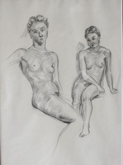 Gaston LIVRAGNE (1900-1984)
Female nude 
Black...