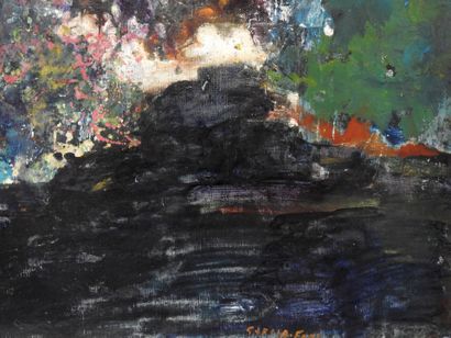 Pierre GARCIA-FONS (1928-2016)
Ruisseau bleu.
Huile...