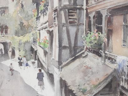Henri BOUVRIE (1896-1973)
Le vieux Strasbourg
Aquarelle,...