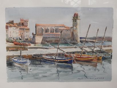 Louis LASBOUYGUES (1943) 
Vue du port de...
