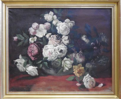 Georges MOUTON (1862-1924)
Bouquet aux roses
Huile...