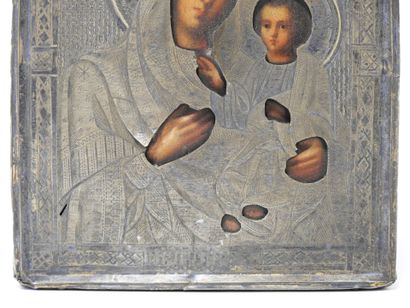 ICONE de la Vierge Hodigitria. Tempera sur...