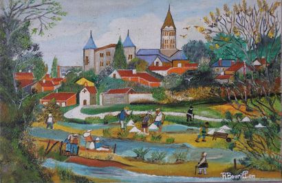 R. BOURILLON - XXeme - Art naïf
Les marais...