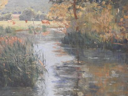 DOMBASLE - Fin XIXeme
Bords de rivière.
Huile...