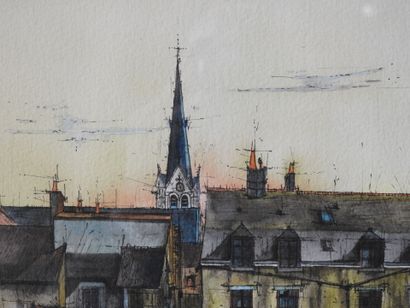 Patrick SUBIAS (né en 1951)
Vue de Montargis
Aquarelle,...