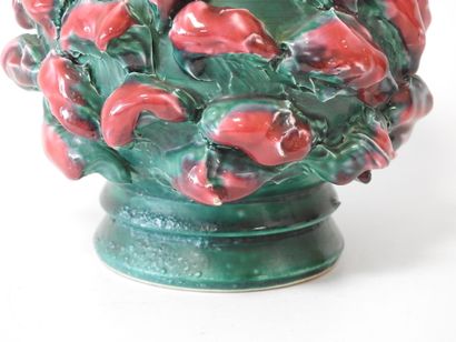 SCHNEIDER
Vase en faïence à col évasé, couverte...