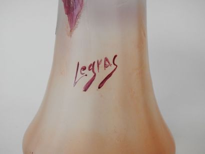 LEGRAS
Double acid-etched glass flared neck...