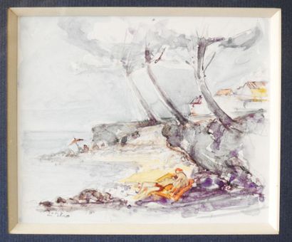 LIBERO - XXeme
La sieste sous les pins.
Aquarelle,...