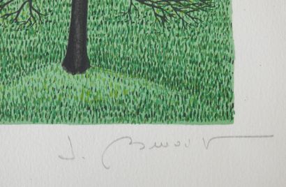 Jacqueline BENOIT (1925-2012)
Le jardinier.
Lithographie...