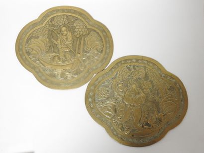 INDOCHINE - XIXeme
Paire de plaques ornementales...
