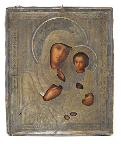 ICONE de la Vierge Hodigitria. Tempera sur...