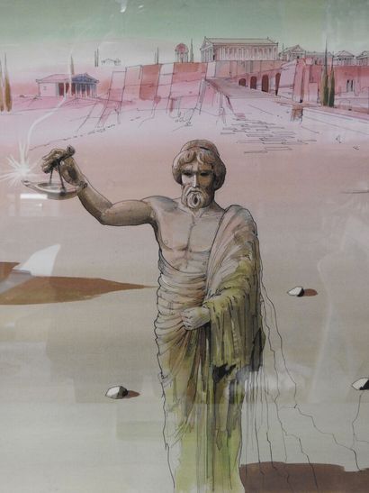 J.C. MERCIER - XXeme
Scène mythologique
Aquarelle...