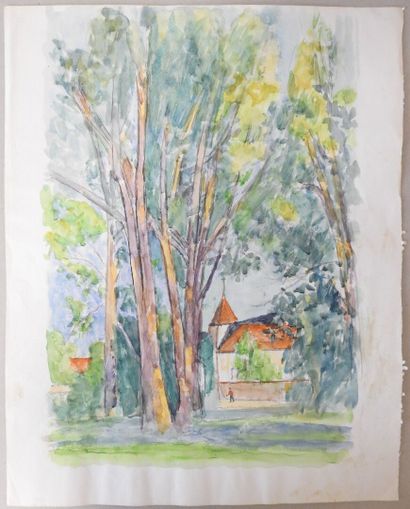 Louise CLAEYSEN (1903-1997)
L'Eglise.
Aquarelle....