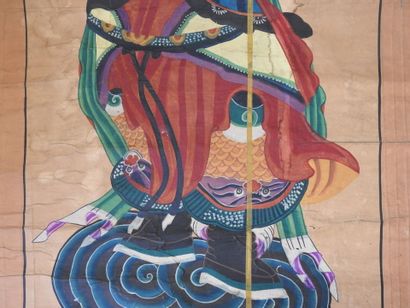 CHINE
Le guerrier aux trois yeux
Gouache...