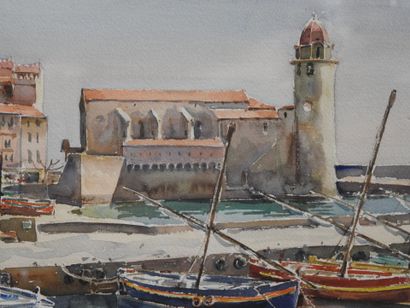 Louis LASBOUYGUES (1943) 
Vue du port de...