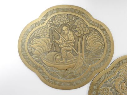 INDOCHINE - XIXeme
Paire de plaques ornementales...