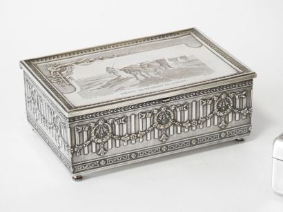 Set of 2 rectangular silver-plated cigarette...