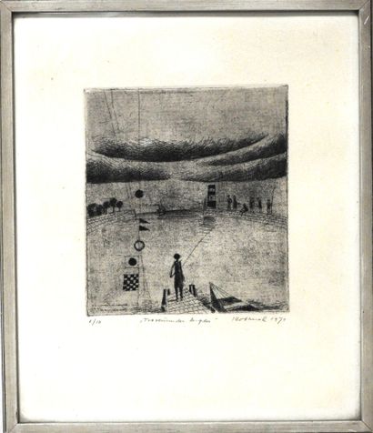Horst SKODLERRAK (1920-2001)
Scène de pêches.
Eau-forte....