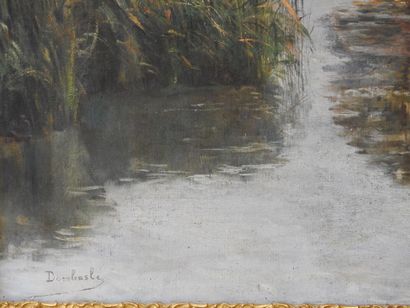 DOMBASLE - Fin XIXeme
Bords de rivière.
Huile...