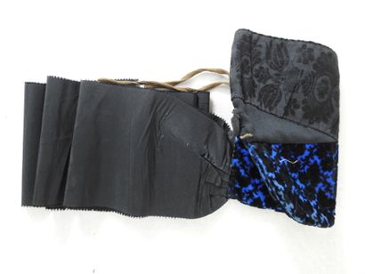 Set of 3 headdresses: one in black velvet...