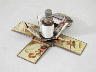 Rectangular children's sewing box, cardboard...