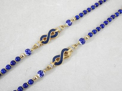 LANVIN
Sautoir of alternating blue and gold...