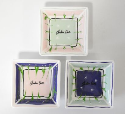 Christian DIOR
Suite of three quadrangular...