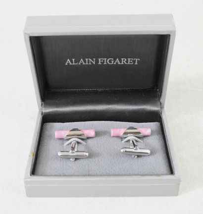 Alain FIGARET 
Pair of silver-plated metal...