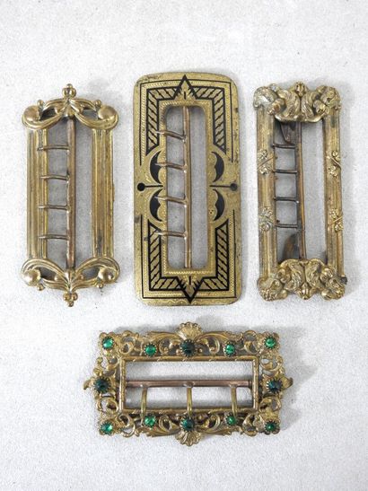 FASHION
Reunion of 4 rectangular brass and...