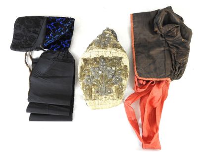 Set of 3 headdresses: one in black velvet...