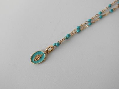 GIGI CLOZEAU
Madonna necklace in green turquoise...