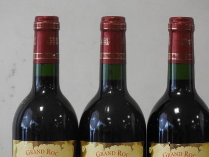 4 bottles 
Grand Roc, Puisseguin Saint-Emilion,...
